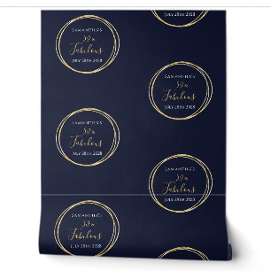 50th Birthday Navy Gold 50 Fabulous Wallpaper