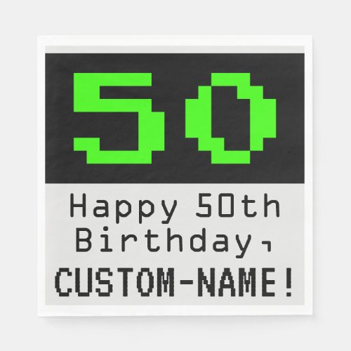 50th Birthday _ Nerdy  Geeky Style 50  Name Napkins