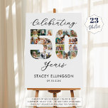 50th Birthday Number 50 23 Photo Collage Foam Board<br><div class="desc">50th Birthday Number 50 23 Photo Collage Foam Board Sign. Celebrate a 50th birthday with this customizable photo sign featuring your custom title (shown with CELEBRATING 50 YEARS in an editable modern calligraphy script typography), a photo collage of 23 pictures in the shape of the number 50 and name and...</div>