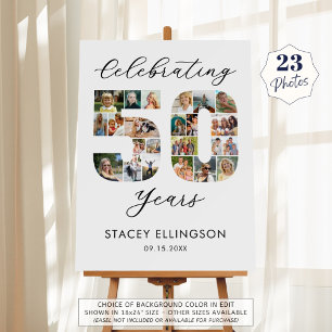 50th Birthday Number 50 23 Photo Collage Foam Board