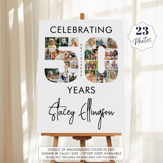 50th Birthday Number 50 23 Photo Collage Foam Board (Creator Uploaded)