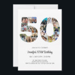 50th Birthday Number 50 Custom Photo Collage Invitation<br><div class="desc">Mark fifty years of wonderful memories and adventures with this captivating 50th Birthday Number Photo Collage. This customizable template is the perfect blend of creativity and sentiment, allowing you to create a truly memorable gift for your loved one's special day. Capture the essence of incredible years in a single masterpiece...</div>
