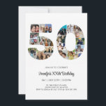 50th Birthday Number 50 Custom Photo Collage Invitation<br><div class="desc">Mark fifty years of wonderful memories and adventures with this captivating 50th Birthday Number Photo Collage. This customizable template is the perfect blend of creativity and sentiment, allowing you to create a truly memorable gift for your loved one's special day. Capture the essence of incredible years in a single masterpiece...</div>