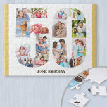 50th Birthday Number 50 Custom Photo Collage Jigsaw Puzzle<br><div class="desc">Create your own photo puzzle for a unique 50th birthday gift. Holding 16 custom photos, the photo puzzle can be further personalized with a name and date of birth. The number 50 photo collage has a variety of landscape, square and portrait photos, giving you lots of flexibility in placing your...</div>