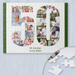 50th Birthday Number 50 Photo Collage 17 Picture Jigsaw Puzzle<br><div class="desc">Create your own photo puzzle for a unique 50th birthday gift. Holding 17 custom photos, the photo puzzle can be further personalized with a name and date of birth. The number 50 photo collage has a variety of landscape, square and portrait photos, giving you lots of flexibility in placing your...</div>