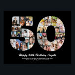 50th Birthday Number 50 Photo Collage Gift Poster<br><div class="desc">Mark years of wonderful memories and adventures with this captivating 50th Birthday Number Photo Collage. This customizable template is the perfect blend of creativity and sentiment, allowing you to create a truly memorable and personalized gift for your loved one's special day. Capture the essence of incredible years in a single...</div>