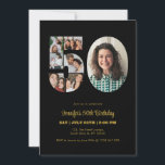 50th Birthday Number 50 Photo Collage Modern Black Invitation<br><div class="desc">Mark fifty years of wonderful memories and adventures with this captivating 50th Birthday Number Photo Collage. This customizable template is the perfect blend of creativity and sentiment, allowing you to create a truly memorable gift for your loved one's special day. Capture the essence of incredible years in a single masterpiece...</div>