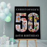 50th Birthday Number 50 Photo Collage Personalized Foam Board<br><div class="desc">50th Birthday Party easel sign - perfect to welcome guests, provide a photo prop and create a fun "do you remember when .. ?" talking point. The photo template is set up for you to upload your pictures to form the number 50. The template uses a mix of square, portrait...</div>