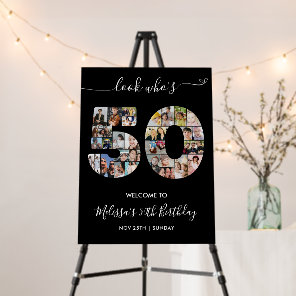 50th Birthday Number 50 Photo Collage Welcome Foam Board