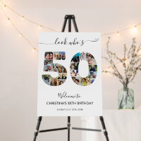 50th Birthday Number 50 Photo Collage Welcome