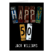 50th birthday old car license plates (Front)