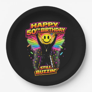 50th Birthday old skool raver Scottish rave scene Paper Plates