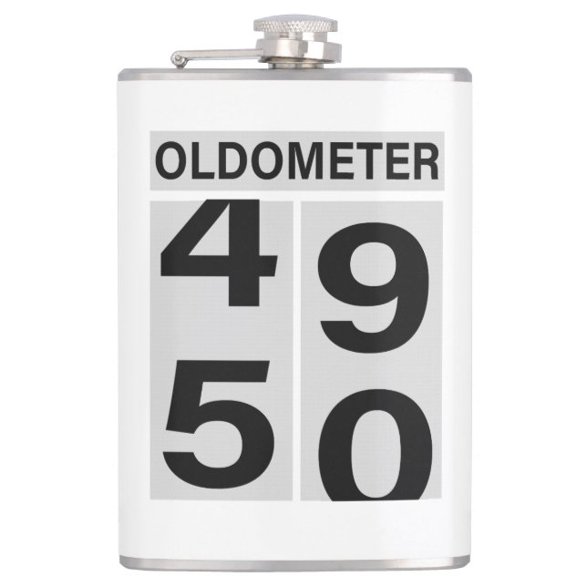 50th Birthday Oldometer Flask (Front)