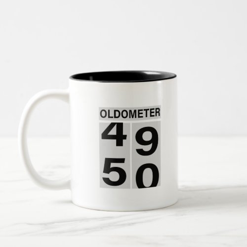 50th Birthday Oldometer Two_Tone Coffee Mug