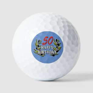 50th Birthday Olive branches GIFT Men Women - Vi Golf Balls