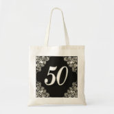 Elegant Black & Gold 50th Wedding Anniversary Tote Bag