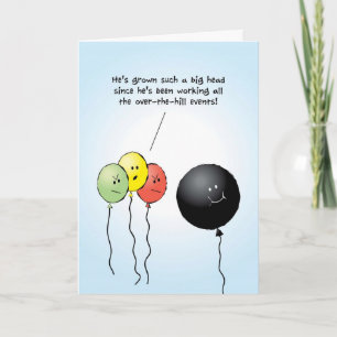 50th Birthday Over the Hill Balloon Greeting Card