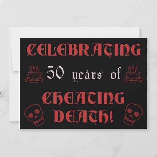 50th Birthday Over The Hill Gag Gift Custom Invite