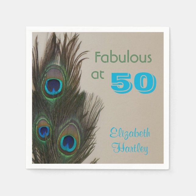 50th Birthday Paper Napkins (Front)