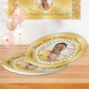 50th Birthday Paper Plates  Personalized 50th Paper Plates by LittleLindaPinda at Zazzle