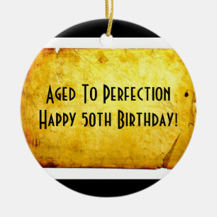 50th Birthday Parchment Ornament (Black)