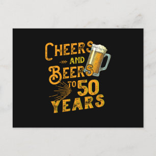 50th Birthday Party 1970 Cheers And Beers To 50 Ye Postcard