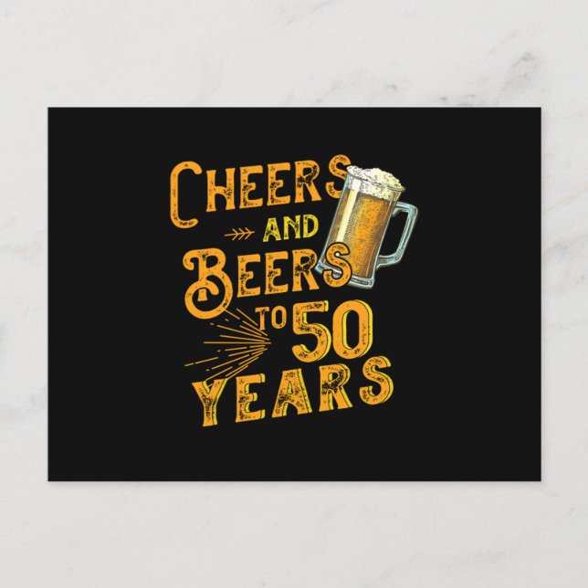 50th Birthday Party 1970 Cheers And Beers To 50 Ye Postcard (Front)