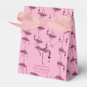 50th Birthday Party 50 and Fab Pink Flamingo Favor Boxes