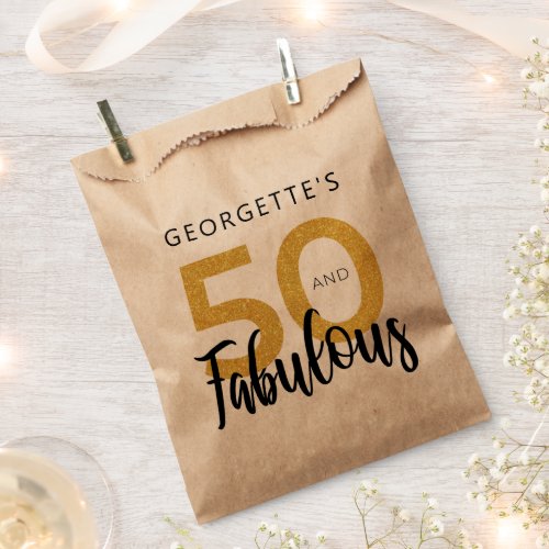 50th Birthday Party 50 and Fabulous Personalized Favor Bag