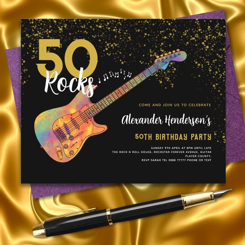 50th Birthday Party 50 Rocks Gold Glitter Budget