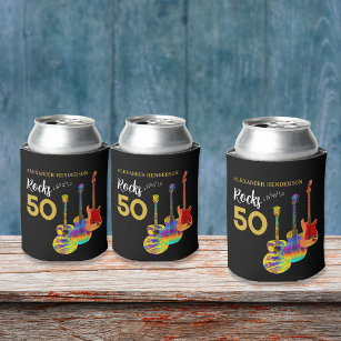 50th Birthday Party 50 Rocks Personalized  Can Cooler