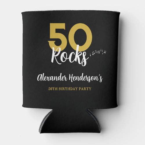50th birthday party 50 Rocks personalized  Can Cooler