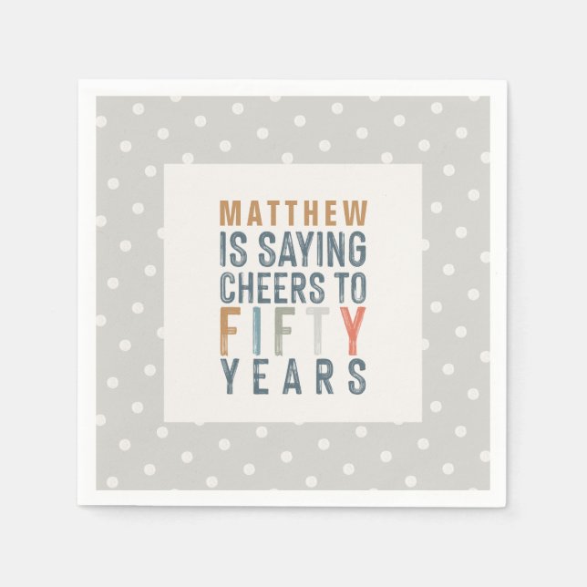 50th birthday party accessories decor napkins (Front)