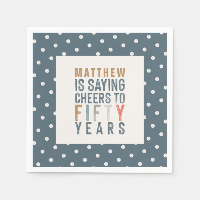 50th birthday party accessories decor napkins (Front)