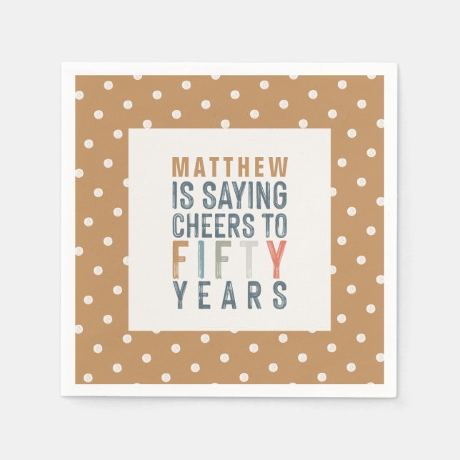 50th birthday party accessories decor napkins (Front)