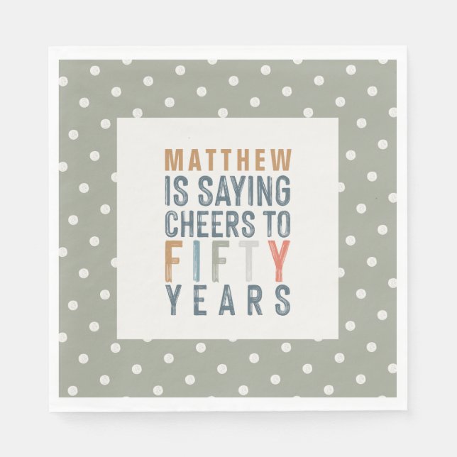 50th birthday party accessories decor napkins (Front)