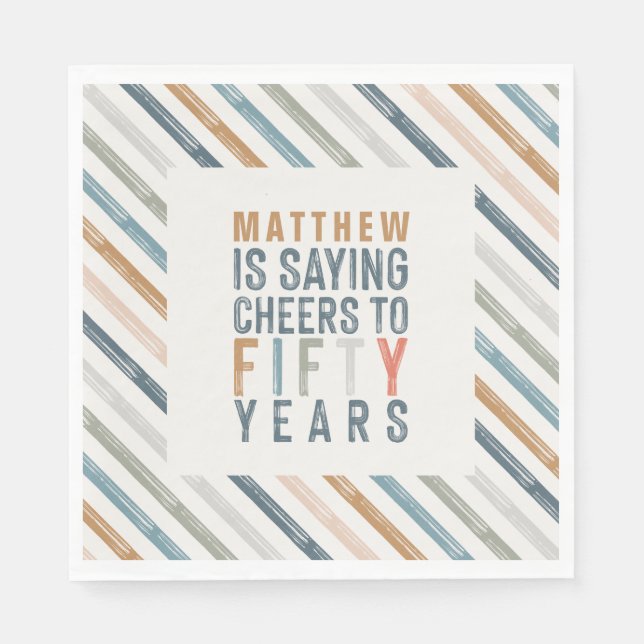 50th birthday party accessories decor napkins (Front)