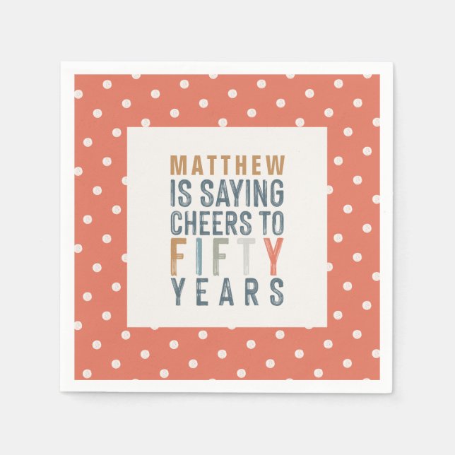 50th birthday party accessories decor napkins (Front)