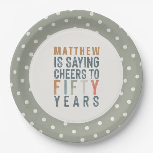 50th birthday party accessories decor paper plates