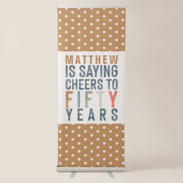 50th birthday party accessories retractable banner (Front)
