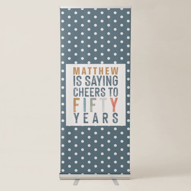 50th birthday party accessories retractable banner (Front)