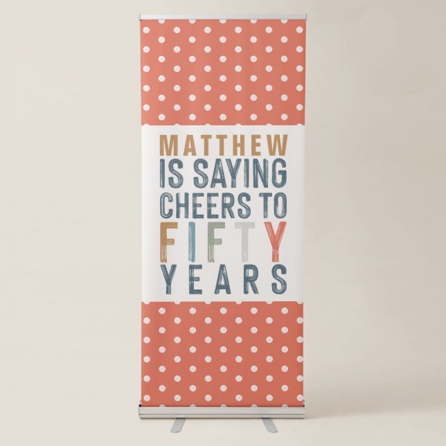 50th birthday party accessories retractable banner (Front)