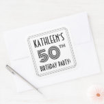 [ Thumbnail: 50th Birthday Party: Art Deco Style + Custom Name Sticker ]