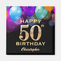 50th Birthday Party Black and Gold Balloons