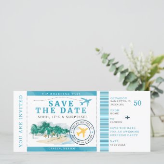 50th Birthday Party Boarding Pass Invitation | Zazzle