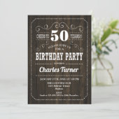 50th Birthday Party - Brown Wood Pattern Invitation (Standing Front)