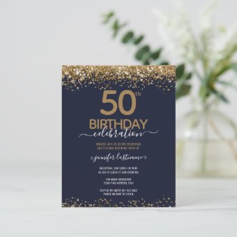 50th Birthday Party Budget Invitation | Zazzle