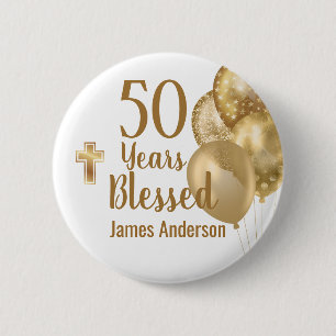 50th Birthday Party Button