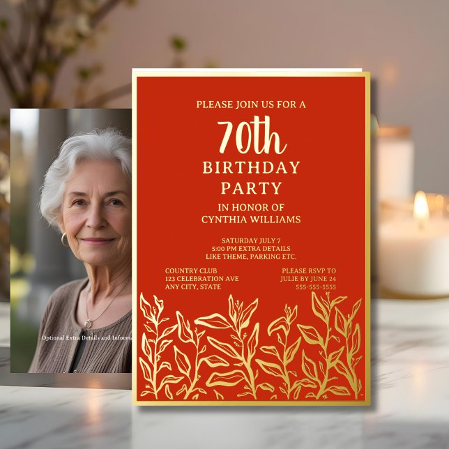 50th Birthday Party Celebration Foil Invitation (Creator Uploaded)
