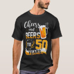 50th Birthday Party Cheers And Beers To 50 Years T-Shirt<br><div class="desc">Awesome tee Ideas People who born in 1972 Retro Vintage Classic Old School 50th Awesome tee Ideas for Men Women. 50 years old awesome vintage birthday. Complete happy birthday decorations .Your birthday party will be funny, awesome, epic & legendary. This funny drinking shirt makes a great tee for a sassy...</div>